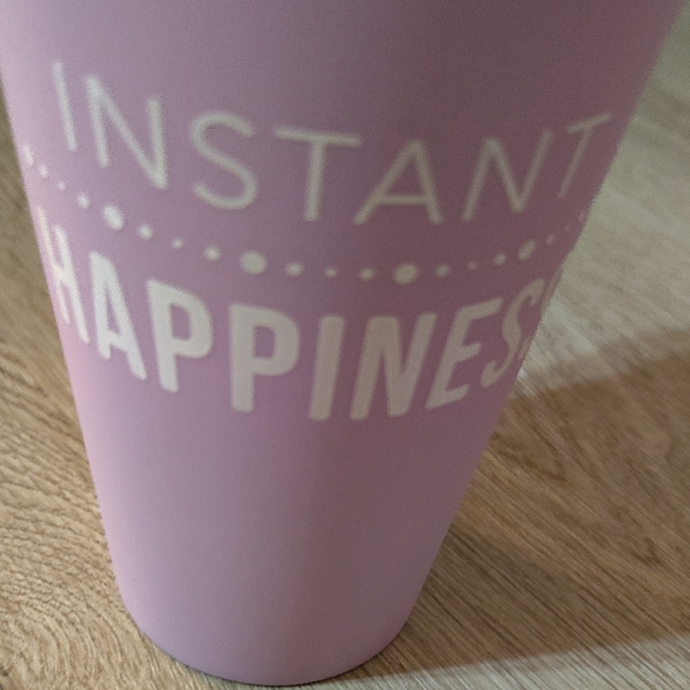 3 For $10🆕SELF CARE Pink 'Instant Happiness' Reusable Cup 12oz NWT